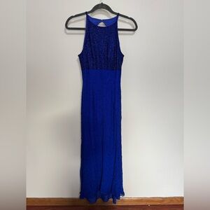 Vintage Beaded Blue Sleeveless Dress